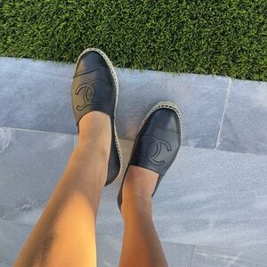 CHANEL Black Espadrilles